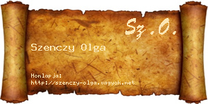 Szenczy Olga névjegykártya